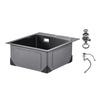 40cm Kitchen Sink Topmount Single Bowl Drop-In Basin Stainless Steel Black