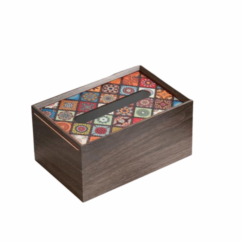 Elegant Napkin Box Wood Paper Towel Holder Minimalist Tissue Box Desktop style 3