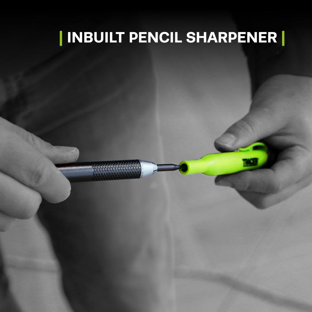 Tracer Pro Series Wytrzymała Metalowa Konstrukcja Aluminiowa Konstrukcja Zestaw do Znakowania z 6 Zapasowymi Opakowaniami Grafitu i Kaburą na Ołówek, Wszystko w Jednym