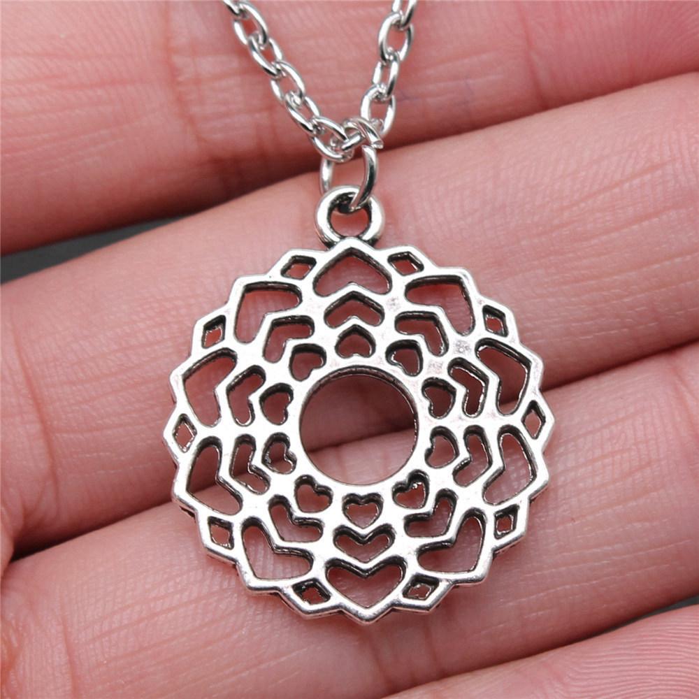 Celtic Symbols Hexagrams Mystical Amulet Pendant Antique Bronze Metal Daughter Collar Necklace Handmade