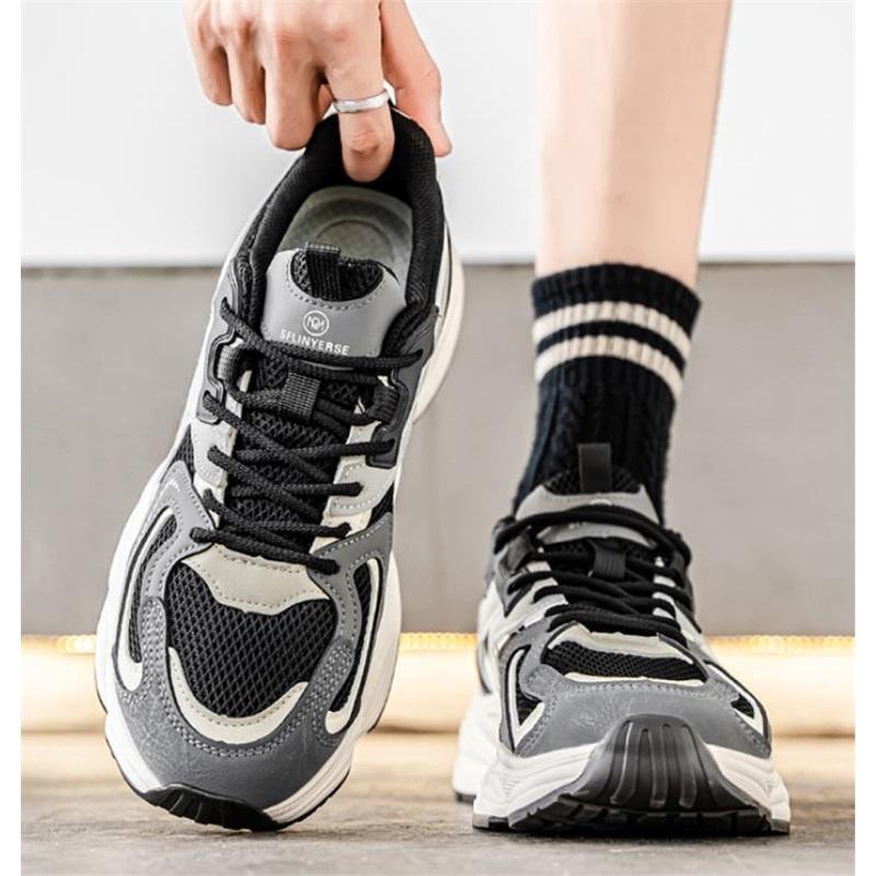 Men's Shoes Spring and Summer Mesh Breathable Soft Sole Non-slip Shock Absorption Student Running Casual Sports Shoes