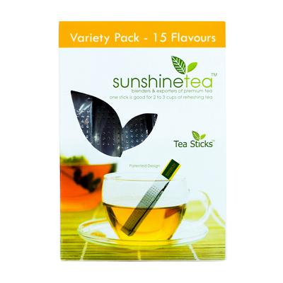 Rozmanité čaje 15 příchutí (15 balení), Variety Pack, Sunshine Tea