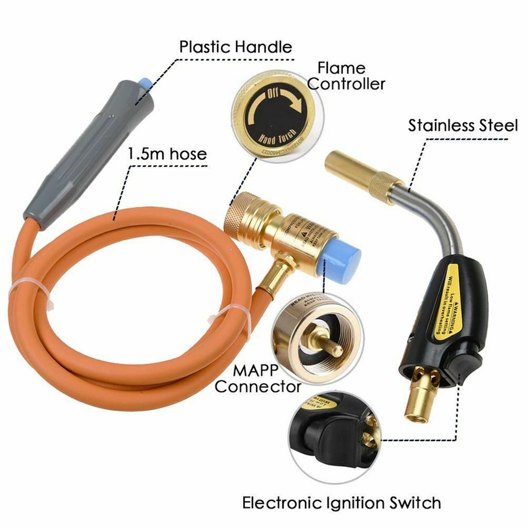 Gases Self Ignition Soldering Torch Brazing Propane Plumbing Hose Kit for Welding Soldering Refrigeration Repairing