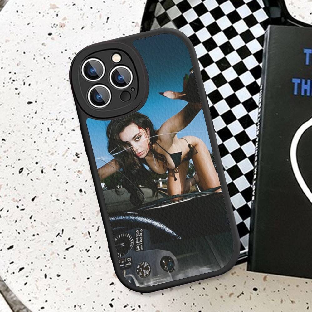 British Pop C-CharliS-XCX Singer Leather Phone Case For IPhone 16 15 14 17 Pro Max 11 12 Mini Plus Soft Shell