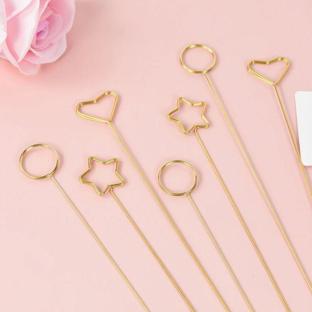 

30/60pcs Star/Heart /Round Shape Message Card Clip Creative Wire Place Card Holder Party Supplies Heart Shape-L