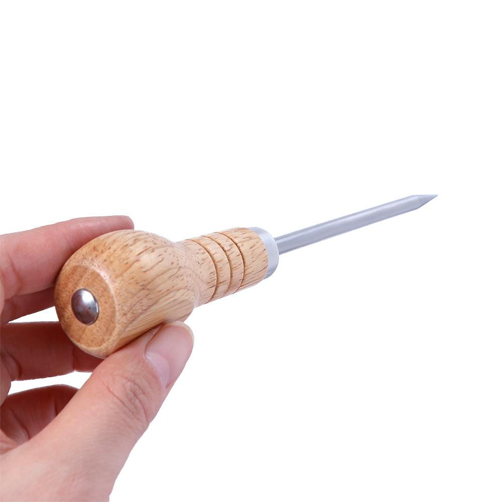 Breaking Ice Safety Wooden Handle Ice Crusher Punch Bar Tools Stainless Steel