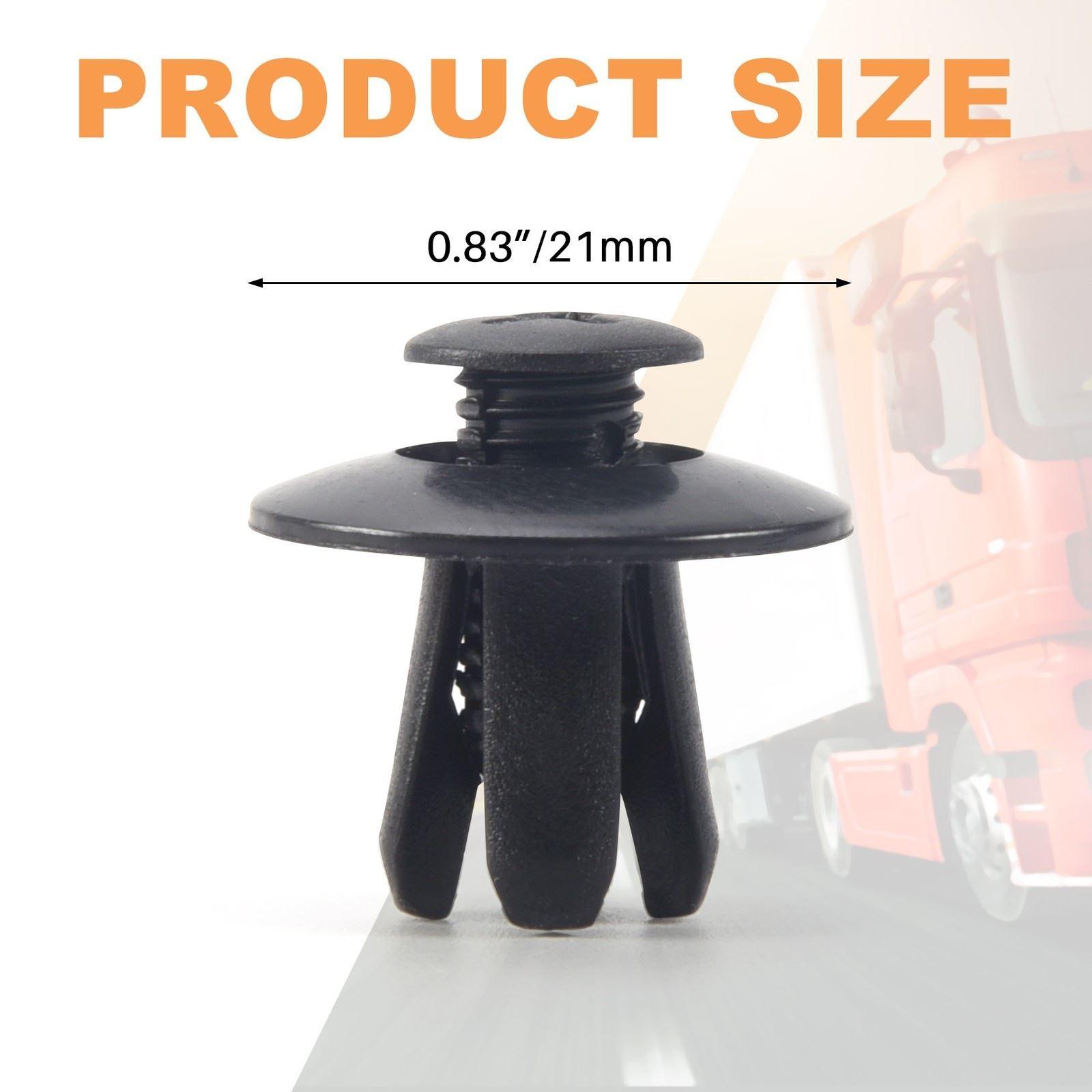 25 Piezas Plástico de Presión Parachoques Puerta Remaches Clip 8mm Hole Negro