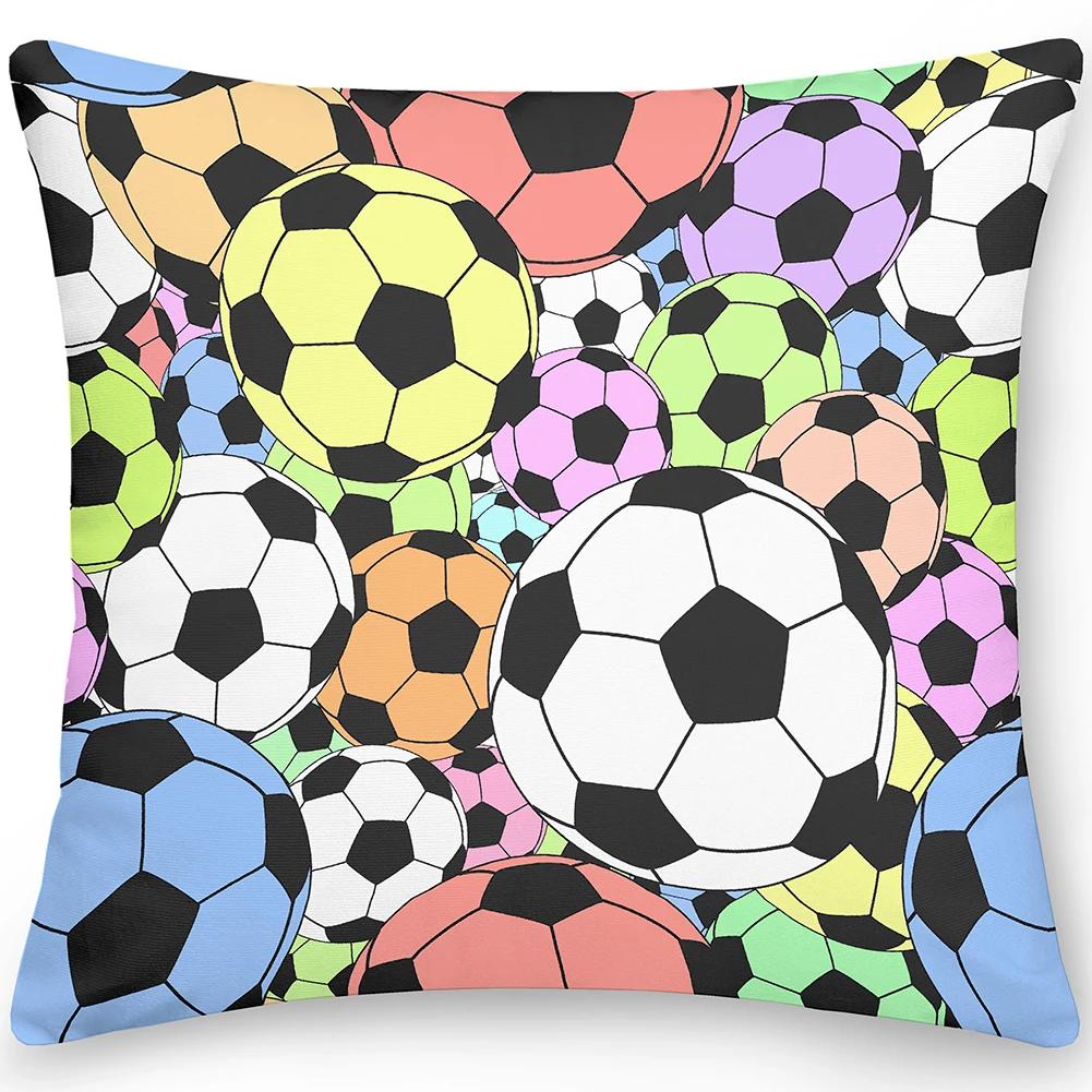 Pillow Football Basketball Office Sofa  Home Decor Double Sided  Cover Square Cushion
