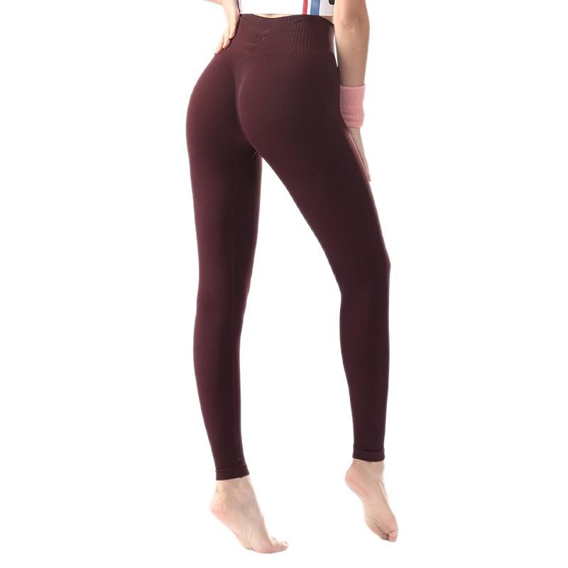 Korean Style Nude Feel Yoga Pants Women's High Waist Butt-Lifting Fitness Base Layer