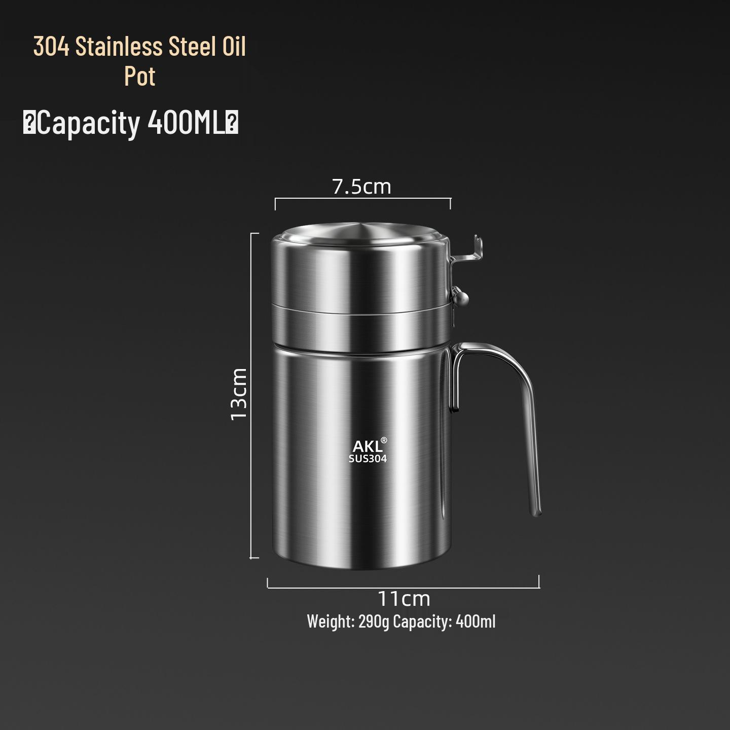 304 Stainless Steel Leak-Proof Oil & Vinegar Bottle - Non-Stick Seasoning Container for Kitchen