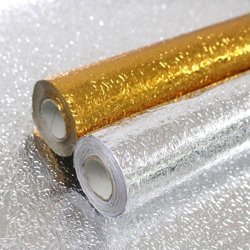 Aluminiumfolie Papier Küche Ölbeständige Folie Herd Wasserdicht Feuchtigkeitsbeständig Selbstklebende Tapete Arbeitsplatte Schrank Renovierung Fliesenaufkleber