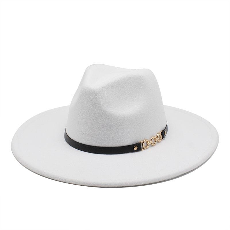 Big Eaves Wool Jazz Top Hat Women'S Casual Big Edge Felt Hat Men'S Jazz Hat 9.5Cm