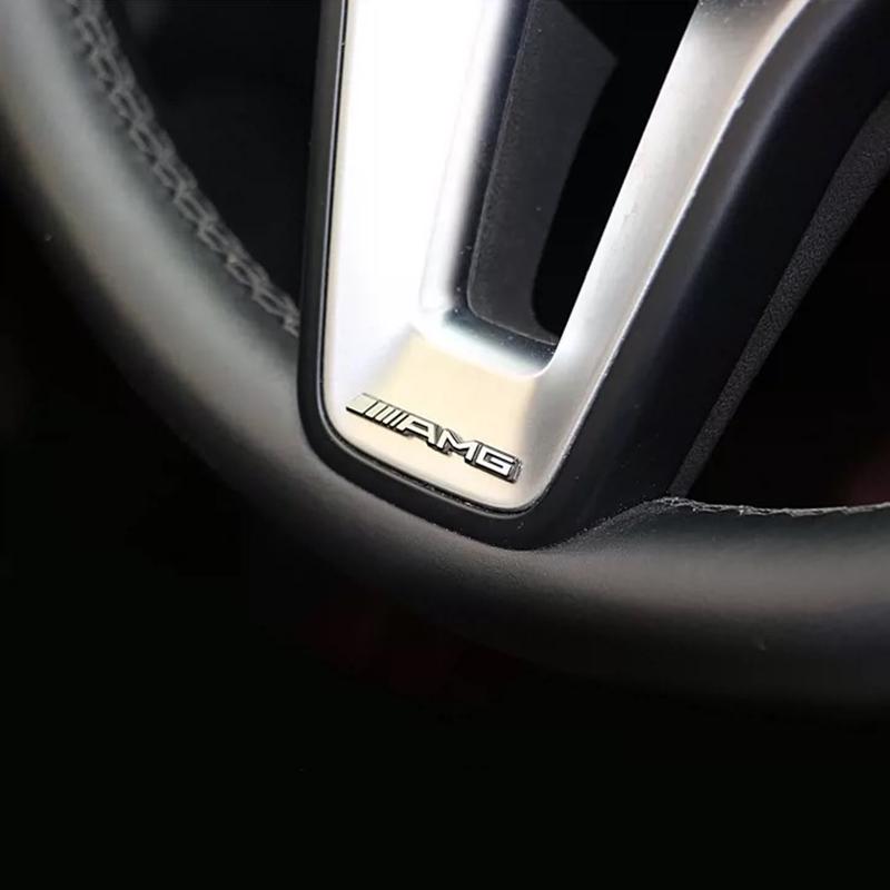 4pcs car audio decorate 3D Aluminum Badge Emblem Sticker YXT-AM For Mercedes Benz AMG W212 W168 W124 CLA GLA Interior Mouldings OJ2