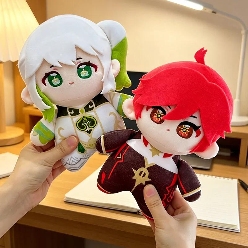 Cute Genshin Impact Plush Dolls Mini Soft Stuffed Toys Nahida Diluc Raiden Shogun Zhongli Venti Ayato Anime Gift