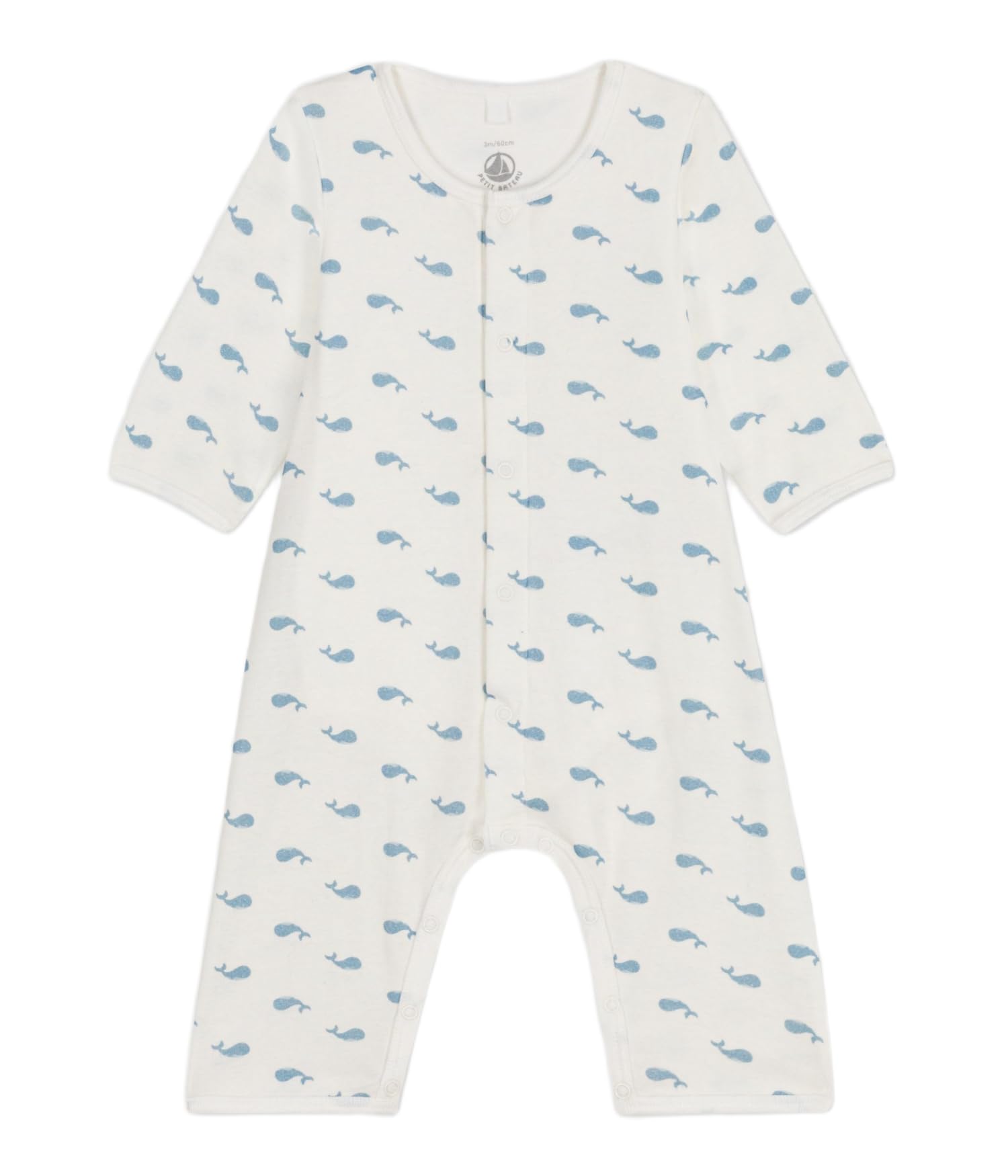 

Petit Bateau Body Jammer 60cm A0E0L, Off-White/Light Blue, 3-Month Size,