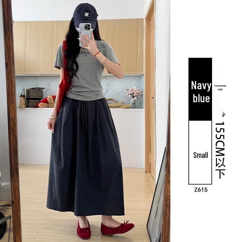 Women's Plus Size Quick-Dry Floral A-Line Midi Skirt - Trendy Summer Workwear 2026 Collection (Pumpkin)