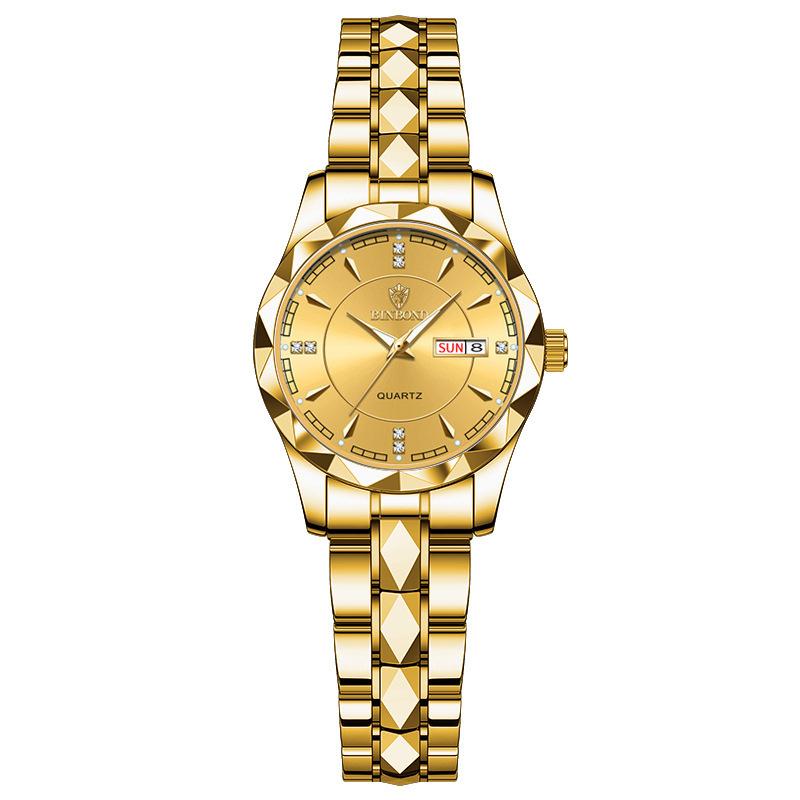 Watch Stainless steel business double calendar waterproof men's watch local tyrant gold watch