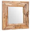 Day and Night - Day and Night Decorative Square Teak Mirror 60x60 Cm