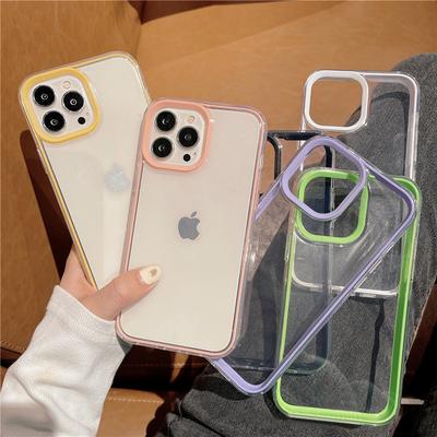 2 in 1 Rahmen Transparente Acryl-Telefonhülle für iPhone 13 12 11 Pro Max Xr X Xs Max 14plus Weiche stoßfeste Silikonhülle