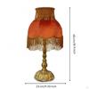 Lamp with Retro Fabric Shade, Elegant Fringe