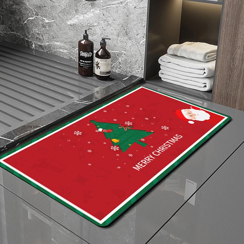 SANFAN Customizable Christmas Multipurpose Floor Mat Doorway Bath Mat Kitchen Mat