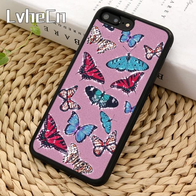 Pink Blue Colorful Butterfly Print Phone Case For iPhone 17 Air 13 12 Cover For Apple 14 15 16 Pro Max Plus