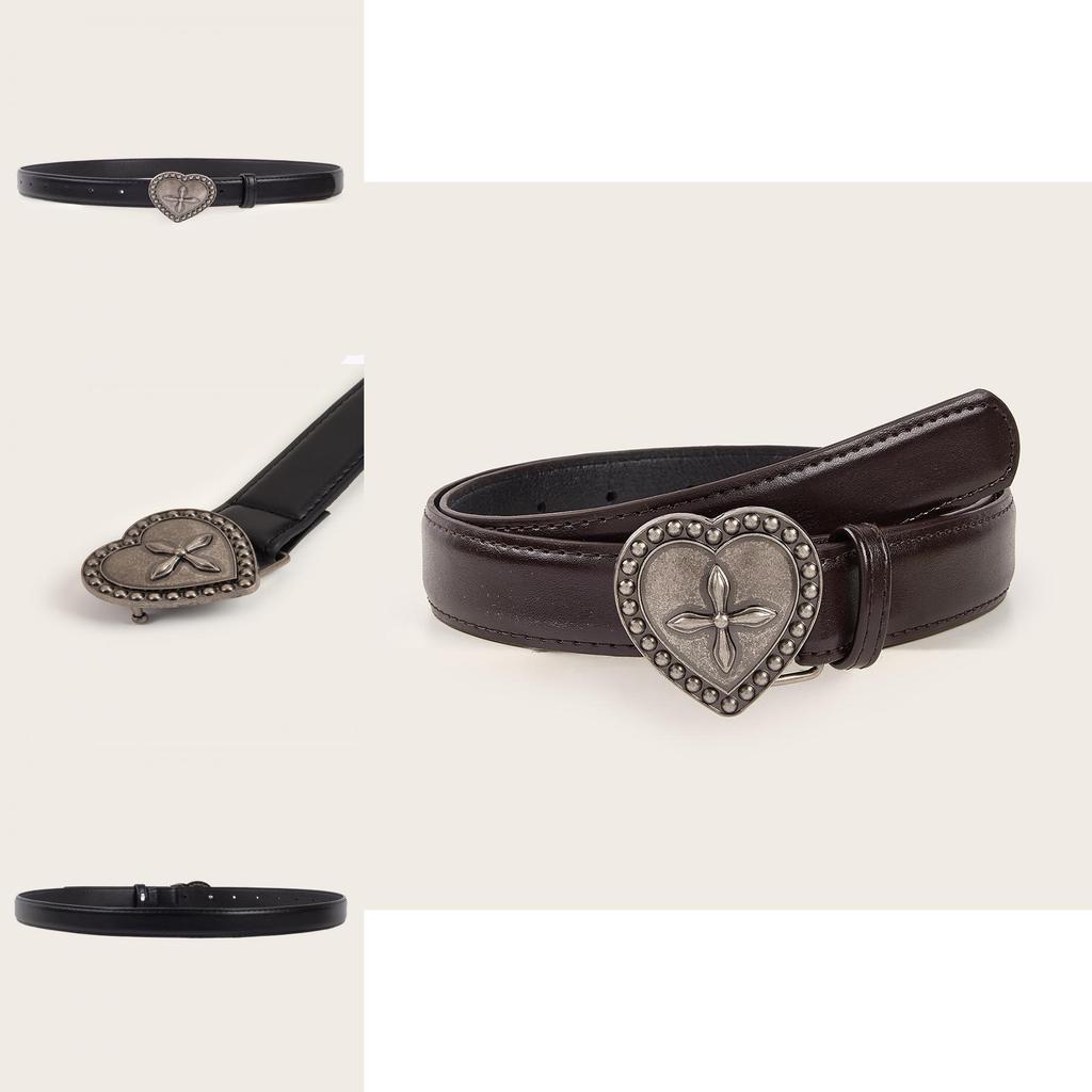 Factory Direct Supply Fashionable Metal Heart Buckle Belt For Women's Jeans