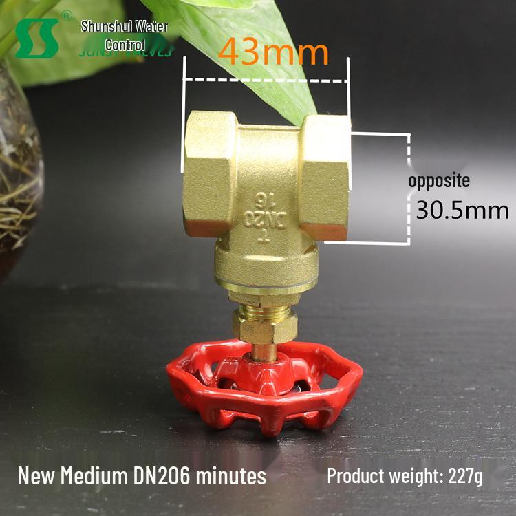 Brass Gate Valve for Water Meters with Thickened Silk Thread and PPR2 Double Hot Melt (4-6 Points)