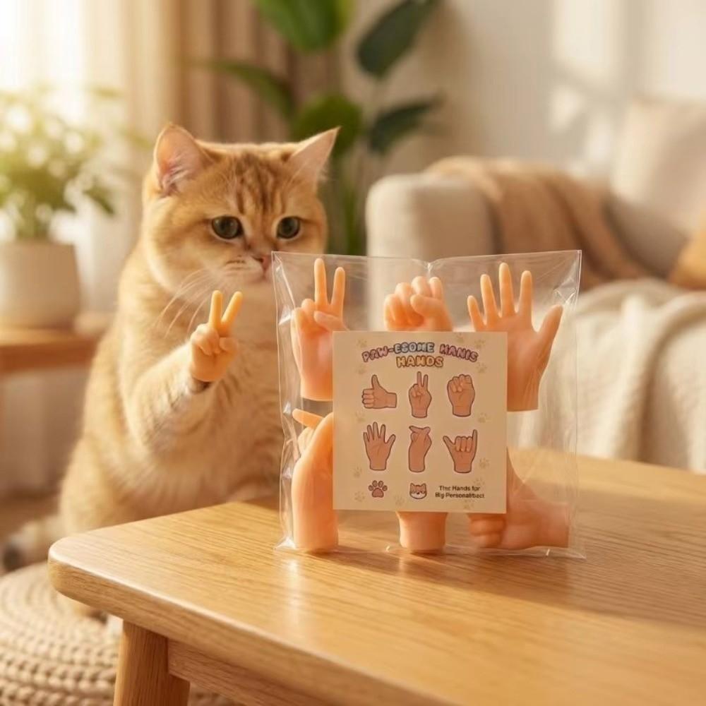 Novelty Feature Finger Cat Toy Mini Size Mini Finger Puppet Funny Funny Prank Gift Pet Supplies