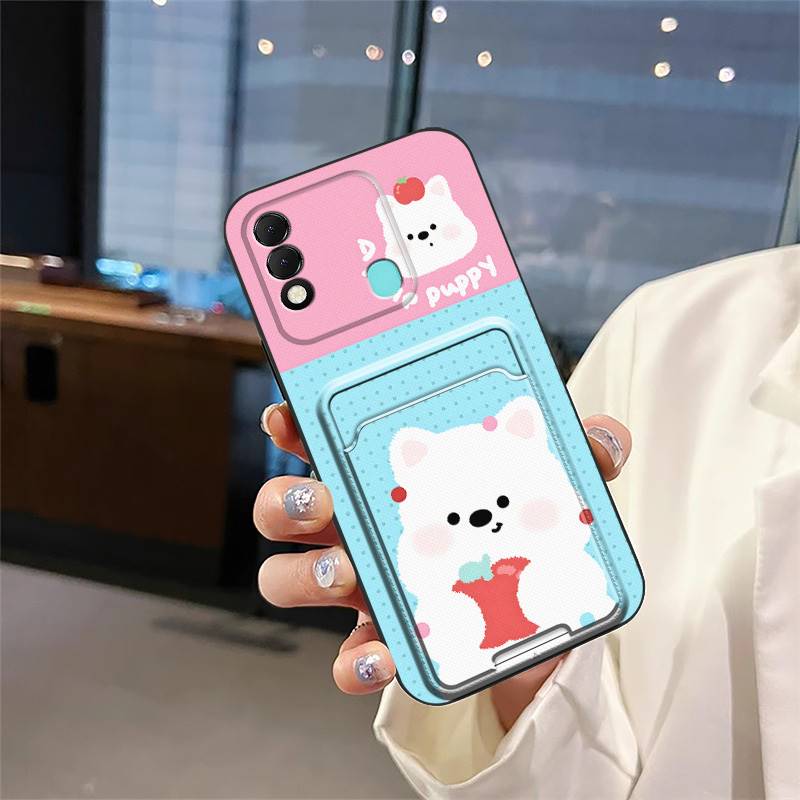 Silicone Cartoon Phone Case For Tecno Spark8/KG6 Dirt-resistant Shockproof Durable Back Cover Card sleeve Waterproof TPU