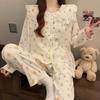 Cute High-Value Polka Dot Doll Collar Pajamas Women'S Cloud Cotton Long-Sleeved Student Loungewear Set