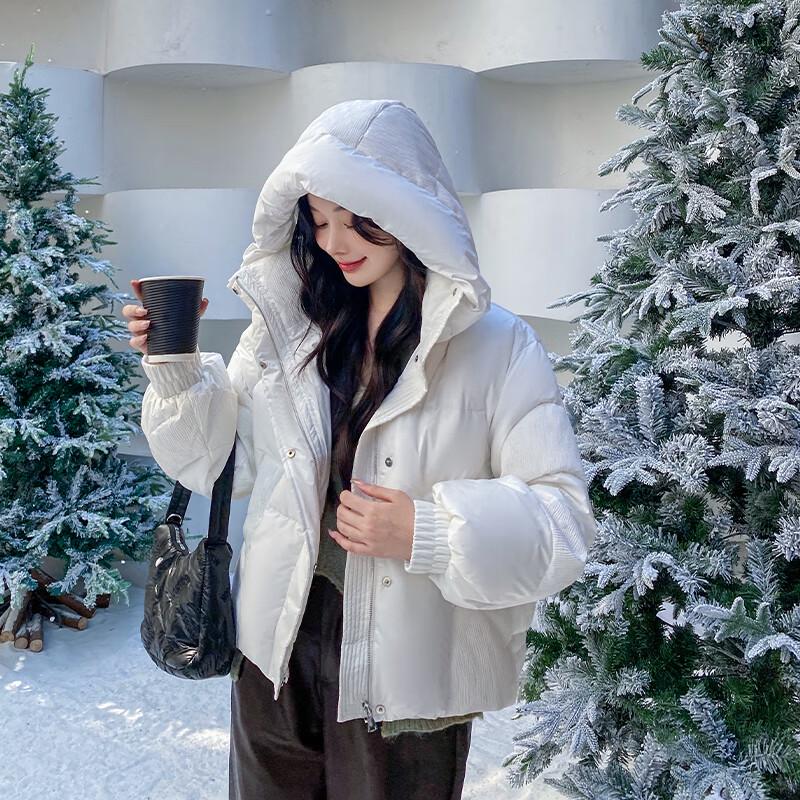 

Raphenny Women s Hooded Loose-Fit Duck Down Puffer Jacket L