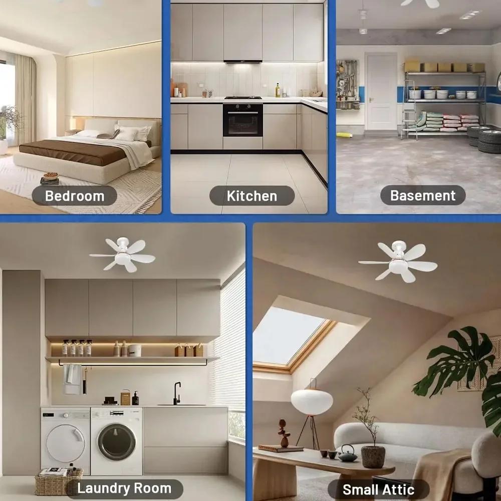 E27 Base LED Ceiling Fan Light with Remote Control 3 Color Lights Dimmable Lamp for Living Room Home Decor