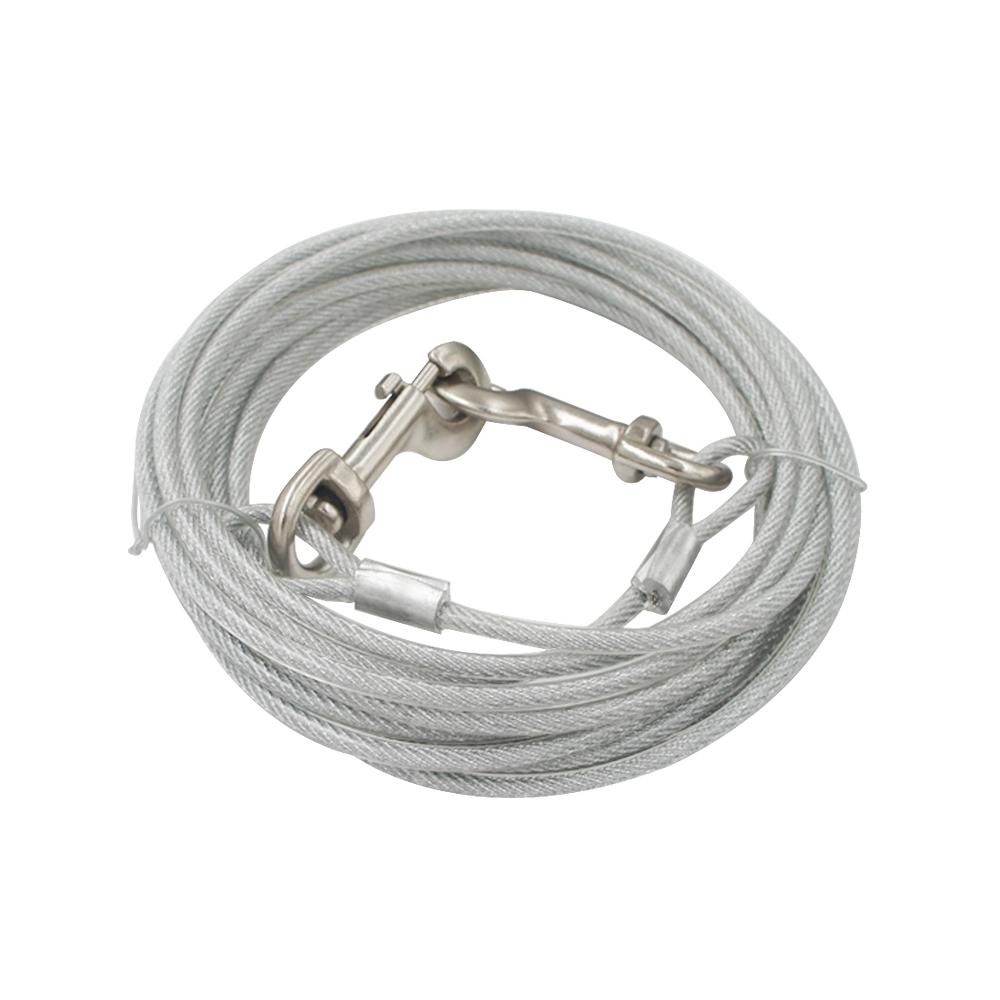 PVC Coated Dog Tie Out Cable Leash and Stake  Pet Accessories Wholesale прозрачный