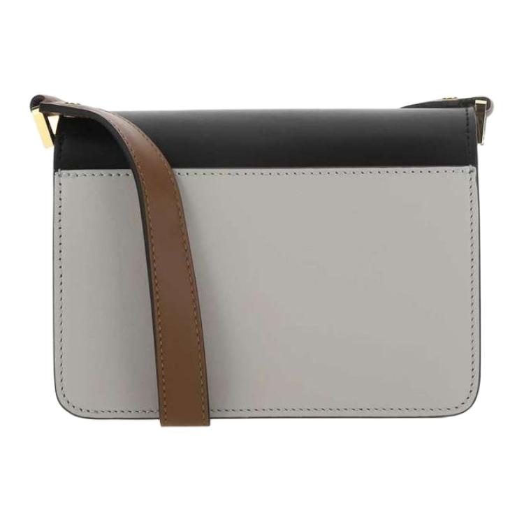 Marni Color Block Flap Button Leather Mini Crossbody Shoulder Bag Women Bags Gray SBMPS01NO3LV589-Z325N