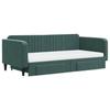 VidaXL Daybed and Trundle and Drawers Dark Green 100x200 Cm Velvet 3197144