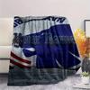 1PC Blue Claw Emblem Custom Name Patterned Flannel Blanket Suitable For All Seasons For Home Decor Warmth And Comfort Gifts Holiday Present