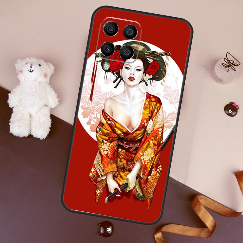 Japanese Geisha Case For Samsung Galaxy M32 M52 M14 M54 M13 M33 M53 M56 M36 M16 M31 M11 M12 M35 M55 M15 M06