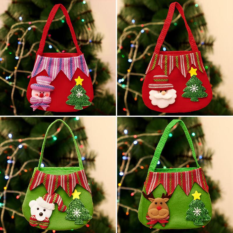 Assorted Christmas Fabric Gift Bags - 8 Pack