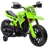 Elektrisches Motorrad für Kinder, 6V-Batterieantrieb, Stützräder, Hupe, Startgeräusch, 3-8 Jahre, grün