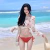Source 1011 Seaside Vacation Swimsuit Female Sweet Girl Striped Bikini Lace-up Hot Spring Swimsuit