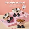 A Smiling Face Highlegged Pet Bowl Fashionable Stainless Steel Largecapacity Dog Bowl For Feeding And Water Neckprotectin