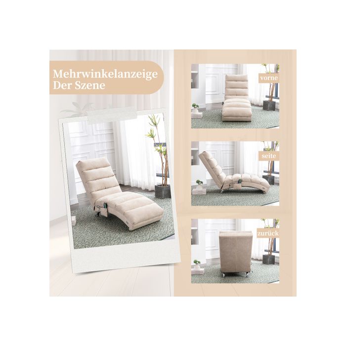 Sacklein Indoor Massage Armchair with Remote Control, Ergonomic Electric Massage Chair with 5 Modes (Beige)