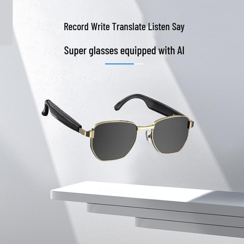Occhiali da sole Bluetooth con IA Intelligente con Cuffie Multifunzione: Traduzione in Tempo Reale, Chiamate e Musica Senza Interferenze