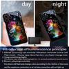 Flower Rose LED Light Luminous Phone Case For iPhone 16 15 12 13 14 X Xs Xr Mini Pro Max Plus Tempered Glass Glow Back Cover