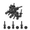 uxcell Clips, Rivets, Fasteners, Nylon, Plastic, Black, 0.2 Inch (5 Mm) Hole Size, 10 Pieces