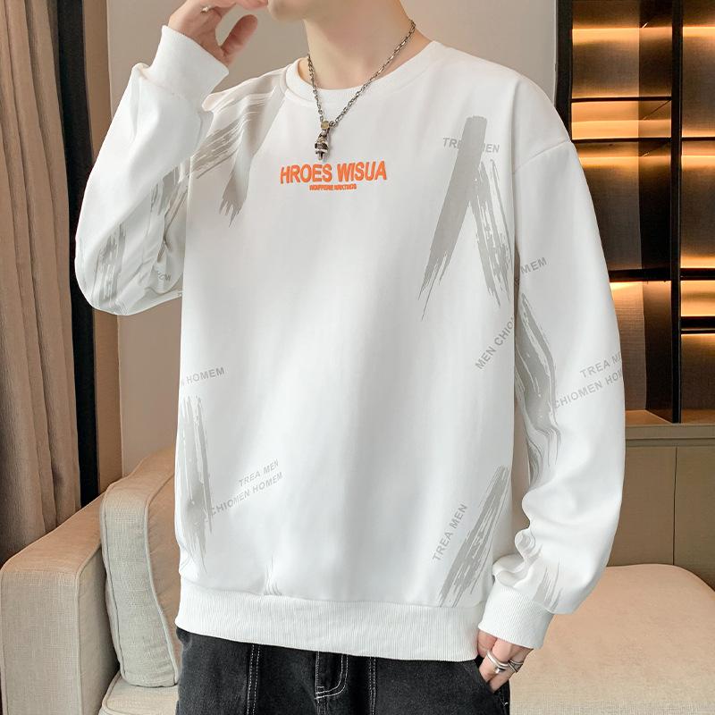 Spring Autumn Round Neck Loose Casual Hip Hop Printing Sweatshirt Male Pullover Top Men