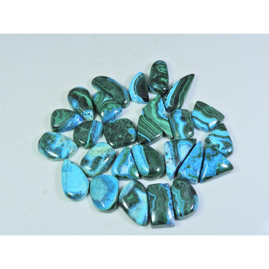 11X14-10X21MM Natural Chrysocolla Malachite Fancy Cabochon Gemstone 26PcsLot C-142