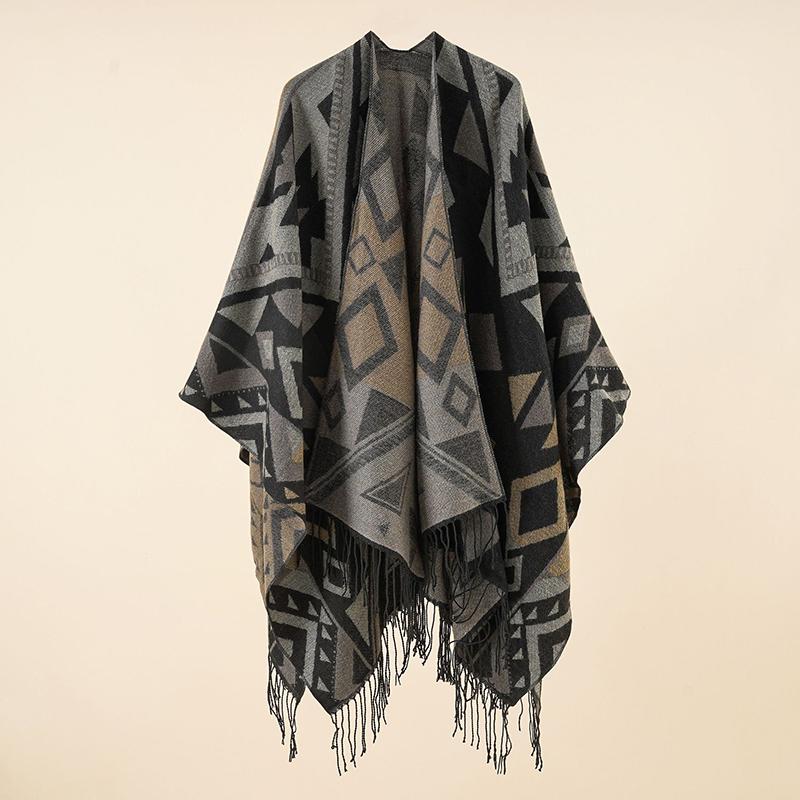 Echarpe Hiver Women Scarf Cardigan Boho Tassel Poncho Warm Chale Femme Capa Para Mujer Pashmina Wrap Blanket Shawl Autumn Winter
