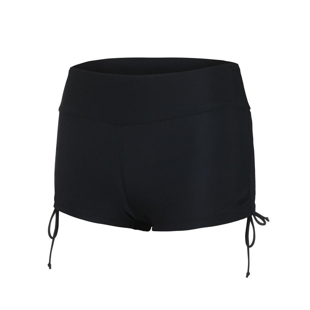 Women's Solid Color Bottom Up Light Proof  Motion Yoga Drawstring Swimming Trunk